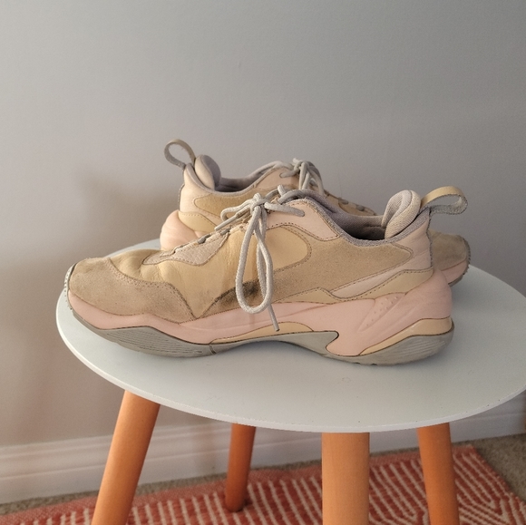 Puma Chunky Pastel Peach Pink Athletic Sneaker Leather Shoe - Picture 4 of 6